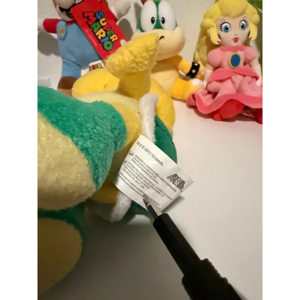 Super Mario Bros Nintendo Stuffed Plush Lot of 5 Mario Yoshi Lemmy Koopa peaches